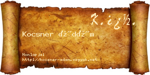 Kocsner Ádám névjegykártya